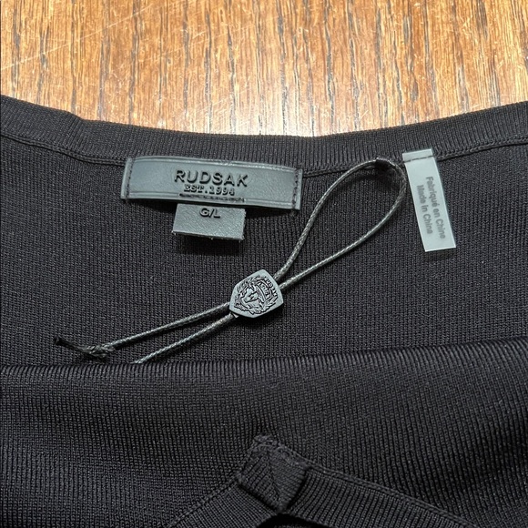 Rudsak Black Dress Tank Style Dress with white & Brown Stripes Size L - Picture 7 of 9